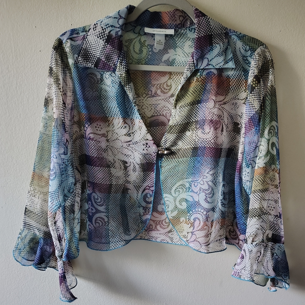 Y2K Rainbow Bolero Medium Whimsical Crop Bolero Retro Vintage Fairy Boho Glam